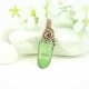 Wisiorek wire wrapping z zielonym kwarcem
