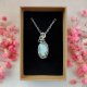 Naszyjnik Larimar stal chirurgiczna wisiorek handmade wirewrapping