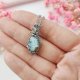 Naszyjnik Larimar stal chirurgiczna wisiorek handmade wirewrapping