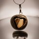 Wisiorek - Serce Gór Świętokrzyskich -  brzoza – biżuteria z duszą ziemi, pirografia, krzemień pasiasty, prezent Unique Jewelry Design; Luxury Wooden 