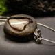 Wisiorek - Serce Gór Świętokrzyskich -  brzoza – biżuteria z duszą ziemi, pirografia, krzemień pasiasty, prezent Unique Jewelry Design; Luxury Wooden 