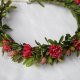 Sen o rubinowej polanie – romantyczny wianek handmade z czerwienią i zielenią w stylu boho