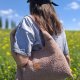 Różowa torba Hobo Margo z tkaniny boucle