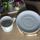 Niemiecka porcelana Tirschenreuth filiżanka i spodek kwiaty lnu