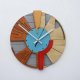 Zegar ścienny drewniany 48 cm - Geometryczny - CICHY MECHANIZM