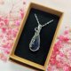 Naszyjnik Labradoryt Niebieski stal chirurgiczna wisiorek handmade wirewrapping