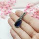 Naszyjnik Labradoryt Niebieski stal chirurgiczna wisiorek handmade wirewrapping