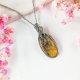 Naszyjnik Agat Crazy Lace stal chirurgiczna wisiorek handmade wirewrapping