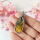 Naszyjnik Agat Crazy Lace stal chirurgiczna wisiorek handmade wirewrapping