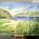 Letni dzień nad rzeką. 30/42cm. Original Akwarela A3