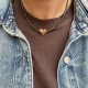 Naszyjnik choker z serduszkiem z koralików toho