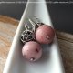 STRAWBERRY MOUSSE kolczyki z rodonitu i srebra