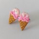 Kolczyki Różowe Lody w Rożku