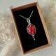 Naszyjnik Jadeit "Nár“ stal chirurgiczna wisiorek handmade wirewrapping