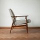Fotel Lisek PRL, Typ 300-190, Po renowacji, Vintage, Teak; beżowy