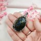 Naszyjnik Labradoryt Spektrolit stal chirurgiczna wisiorek handmade wirewrapping