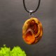 Wisiorek - Amber - pirografia, octowiec, dla niej, prezent, dla miłośników natury, biżuteria, natura