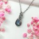 Naszyjnik Labradoryt Mini 1 stal chirurgiczna wisiorek handmade wirewrapping