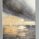 Morze o zachodzie słońca akwarela 30x21cm