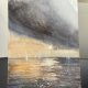 Morze o zachodzie słońca akwarela 30x21cm