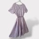 Stunning vintage viscose dress in soft lavender with a romantic floral print