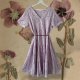 Stunning vintage viscose dress in soft lavender with a romantic floral print