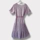 Stunning vintage viscose dress in soft lavender with a romantic floral print