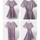 Stunning vintage viscose dress in soft lavender with a romantic floral print