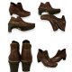 90s Vintage leather boots square toe mid calf y2k western brown ankle boots