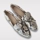 ZARA Leather loafers  in a chic snakeskin pattern