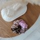 Gumka jedwabna, scrunchie, frotka beżowa panterka pudrowy róż MAXI