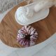 Gumka jedwabna, scrunchie, frotka wiosenne kwiaty brudny róż MAXI