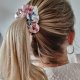Gumka jedwabna, scrunchie, wiosenne kwiaty MINI