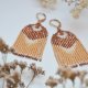Kremowe księżyce - kolczyki ze szklanych koralików w stylu boho