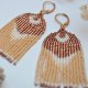 Kremowe księżyce - kolczyki ze szklanych koralików w stylu boho