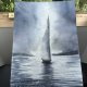 Żaglówka na morzu. Akwarela 42*30 cm