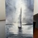 Żaglówka na morzu. Akwarela 42*30 cm