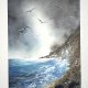 Wybrzeże morskie Original Akwarela 42x30cm