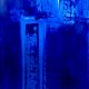 Abstrakcyjny obraz Deep Blue, akryl na papierze 42x59,4 cm, nowoczesna sztuka, ultramaryna