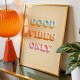 ZESTAW PLAKATÓW 2cz 30x40 cm GOOD VIBES ONLY z kotem  (set213)