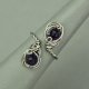 Pierścionek regulowany ametyst, wire wrapping, stal chirurgiczna