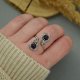 Pierścionek regulowany ametyst, wire wrapping, stal chirurgiczna