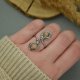 Pierścionek regulowany kamień słoneczny, wire wrapping, stal chirurgiczna