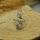 Pierścionek regulowany kamień słoneczny, wire wrapping, stal chirurgiczna