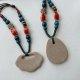 Unikalny naszyjnik Handmade Boho Etno Lato na prezent ceramiczna zawieszka