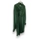 A stunning vintage ribbon 100% viscose dress in a deep, bottle-green hue