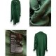A stunning vintage ribbon 100% viscose dress in a deep, bottle-green hue