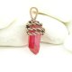 Wisiorek wire wrapping z malinowym kwarcem