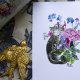 Plakat Kot w Pelargoniach