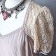 Bluzka TOPSHOP nude brudny róż koronka bufy zip S